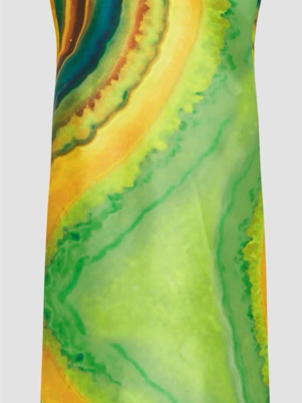 Alemais Green and Yellow Watercolor Print Dress
